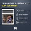 Außenrollo zum Klemmen: 90-95 % Hitzestrahlungsschutz, wetter- und windfest von -20°C bis 60°C, kühle Wohnung durch Außenmontage