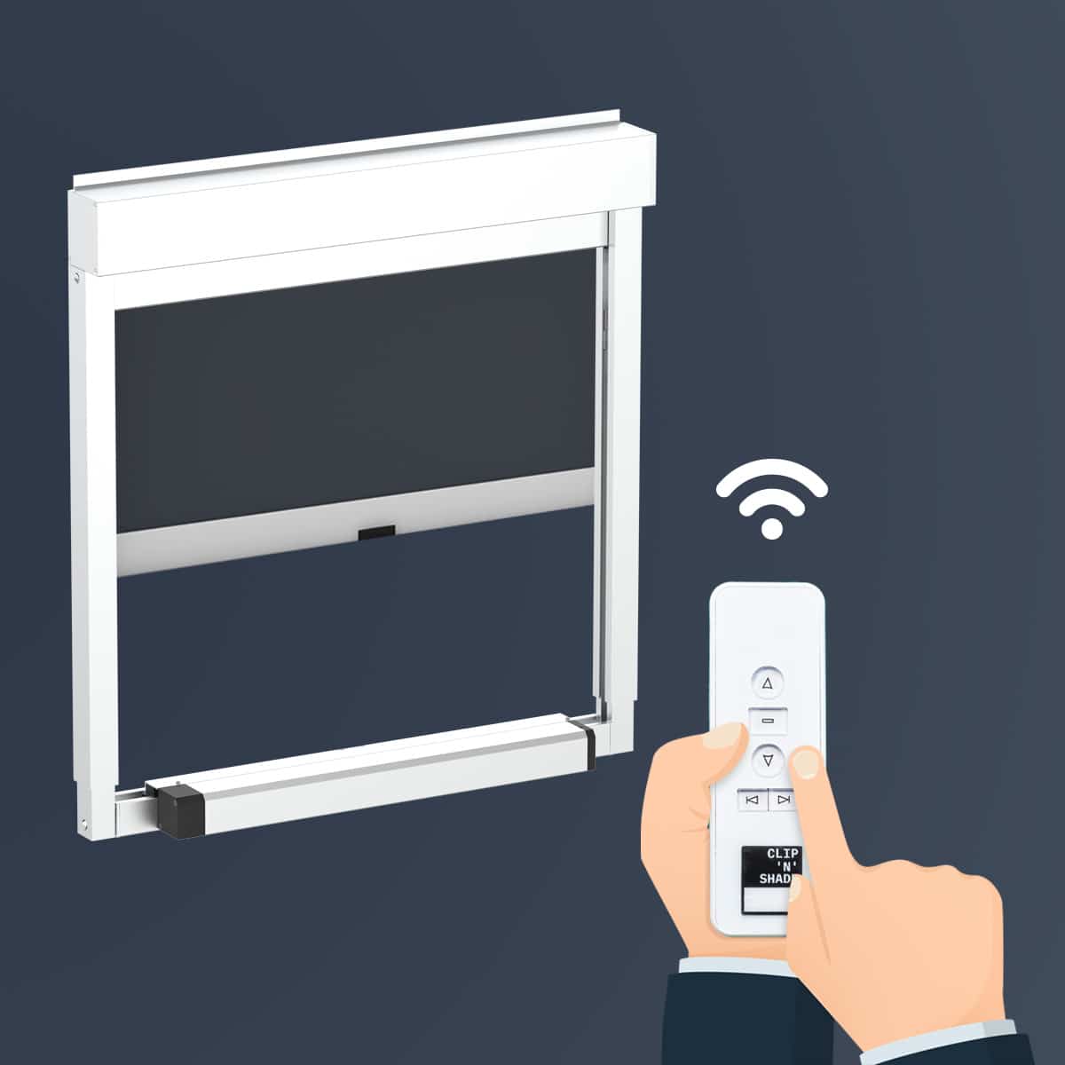 Motorvision Quadrat ohne - CLIP&#039;N&#039;SHADE - Your outdoor roller blind against heat