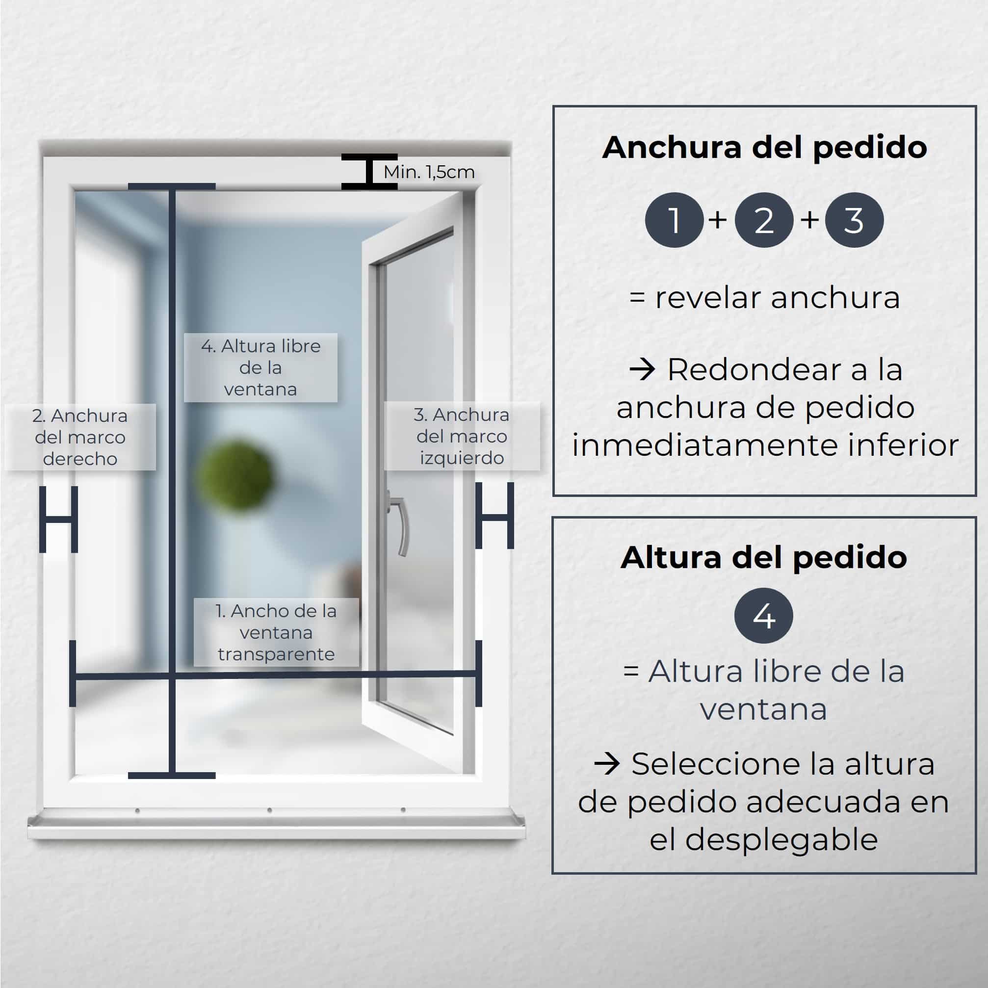 Cómo medir su ventana para nuestro estor enrollable exterior