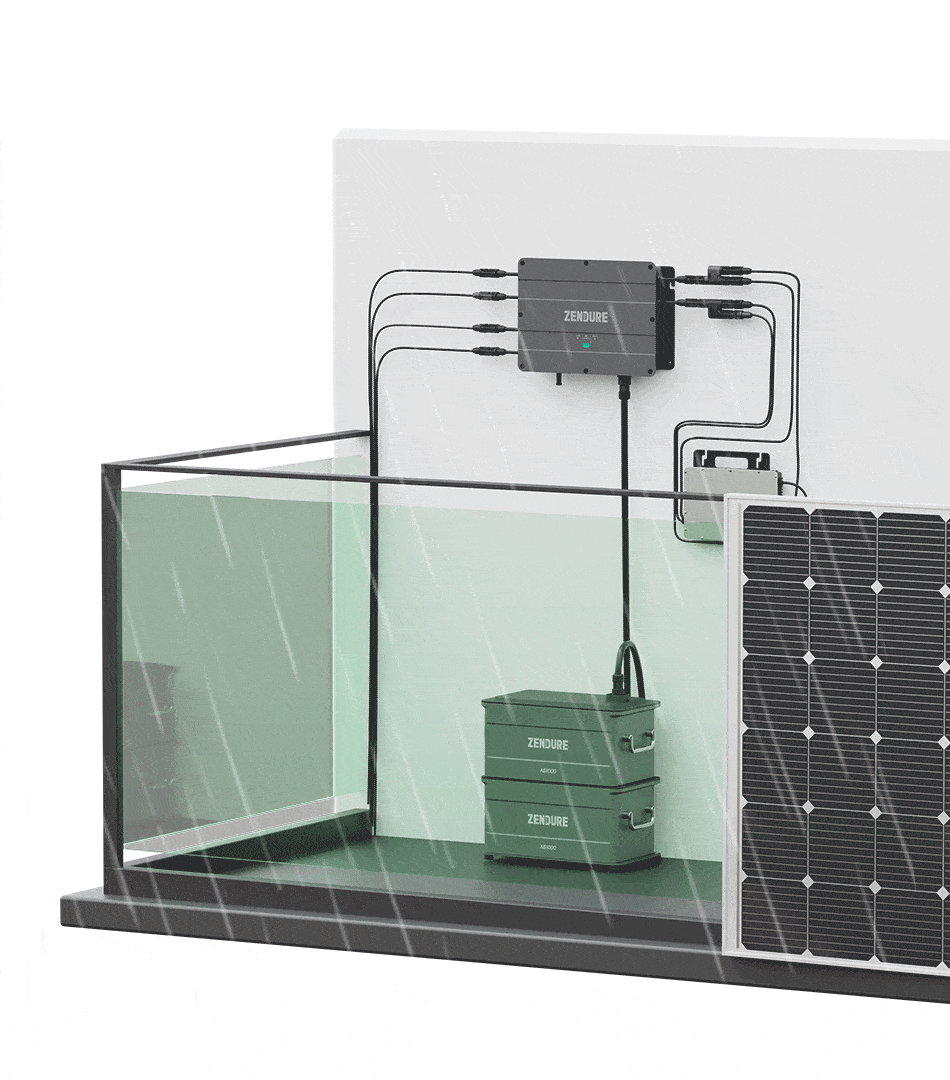 Centrale électrique de balcon 800W avec 1 kWh de stockage - CLIP'N