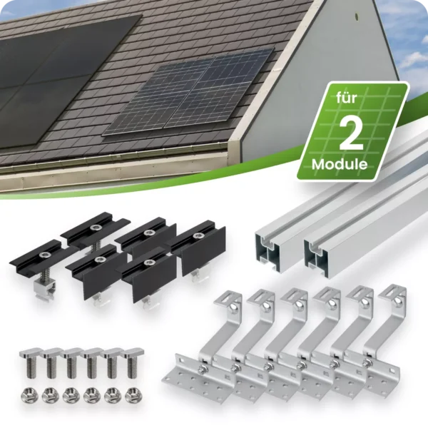 1 - Kit de montage sur toit incliné (pour 2 modules)
