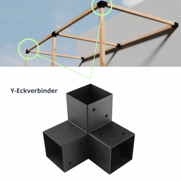 Y-Eckverbinder für Terrassenüberdachung 100x100mm - Immagine 4