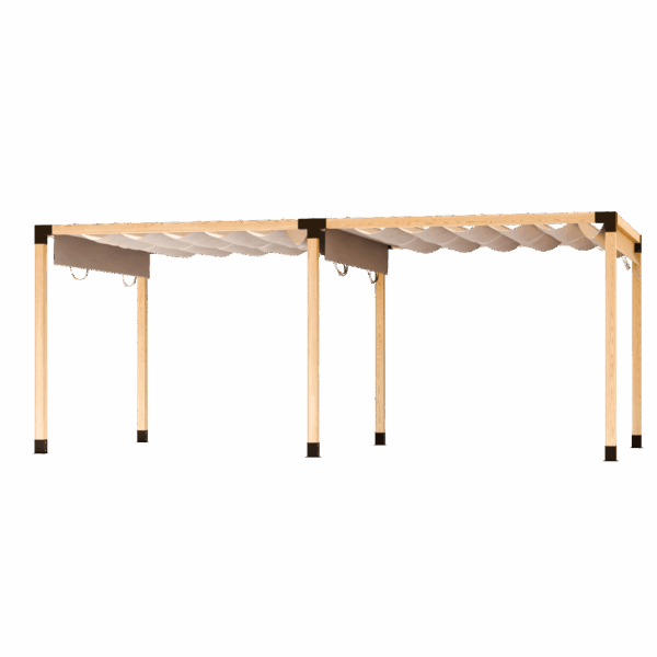 Pergola terrasoverkapping dubbel vrijstaand en schuifdak 1