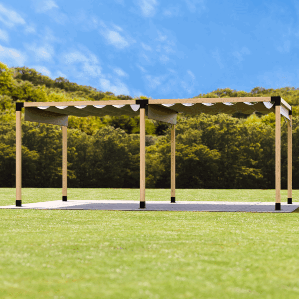 Pergola terrasoverkapping dubbel vrijstaand en schuifdak 3