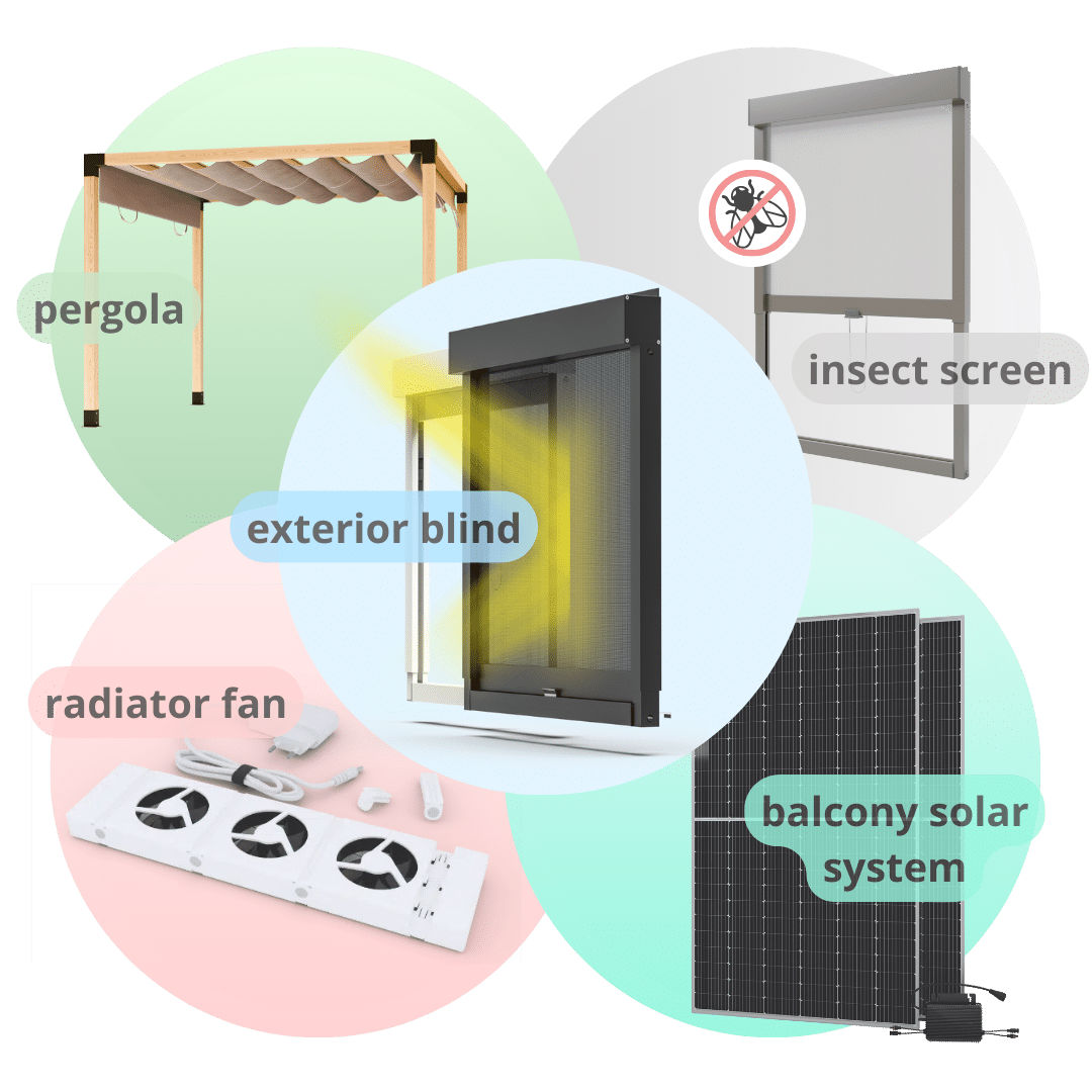 Brand1 (1) (1) CLIP'N'SHADE The supplier for more living comfort and energy efficiency: external roller blinds, insect screens, fan heaters, balcony power stations & pergolas