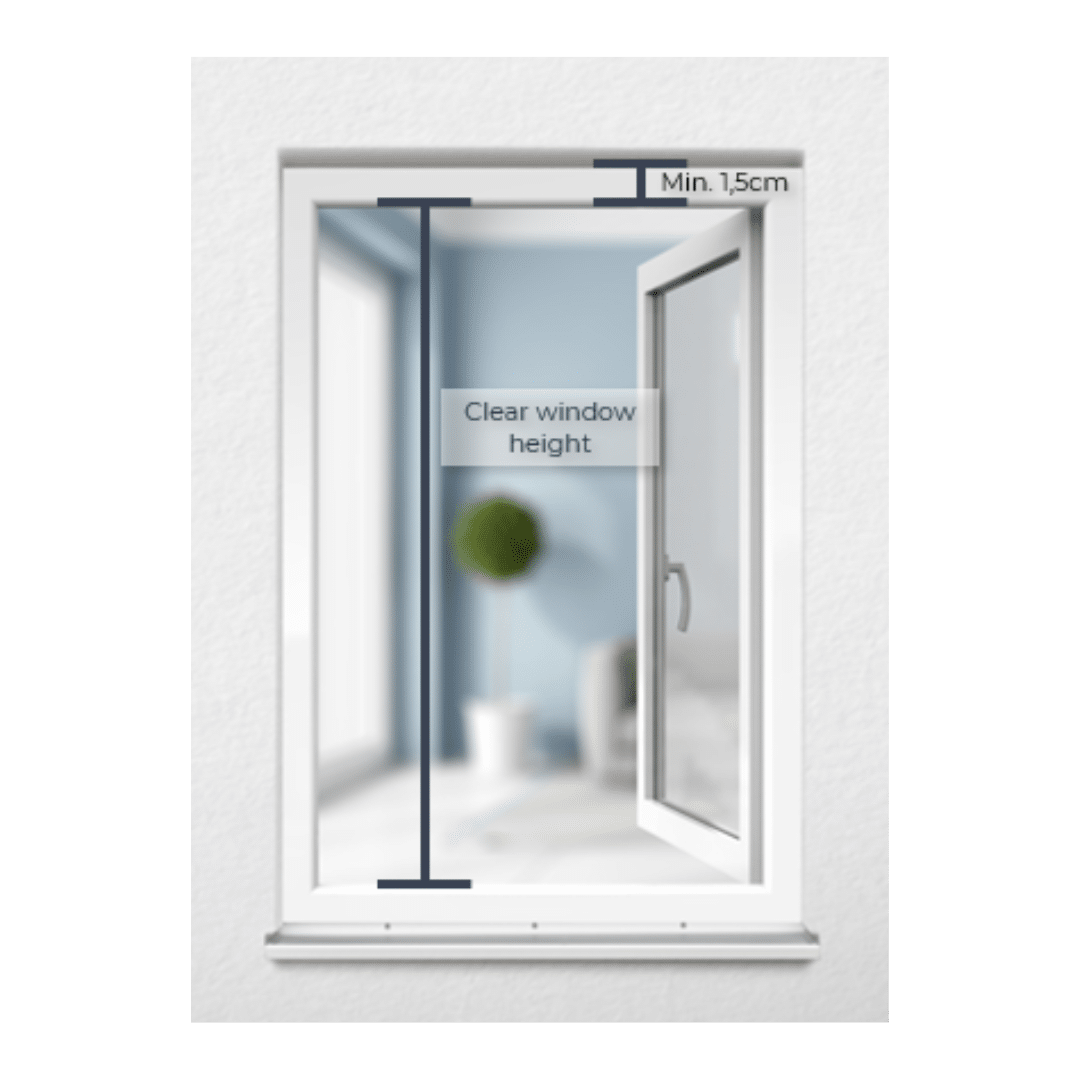 CLIP'N'SHADE Customised external roller blind Determine correct order height