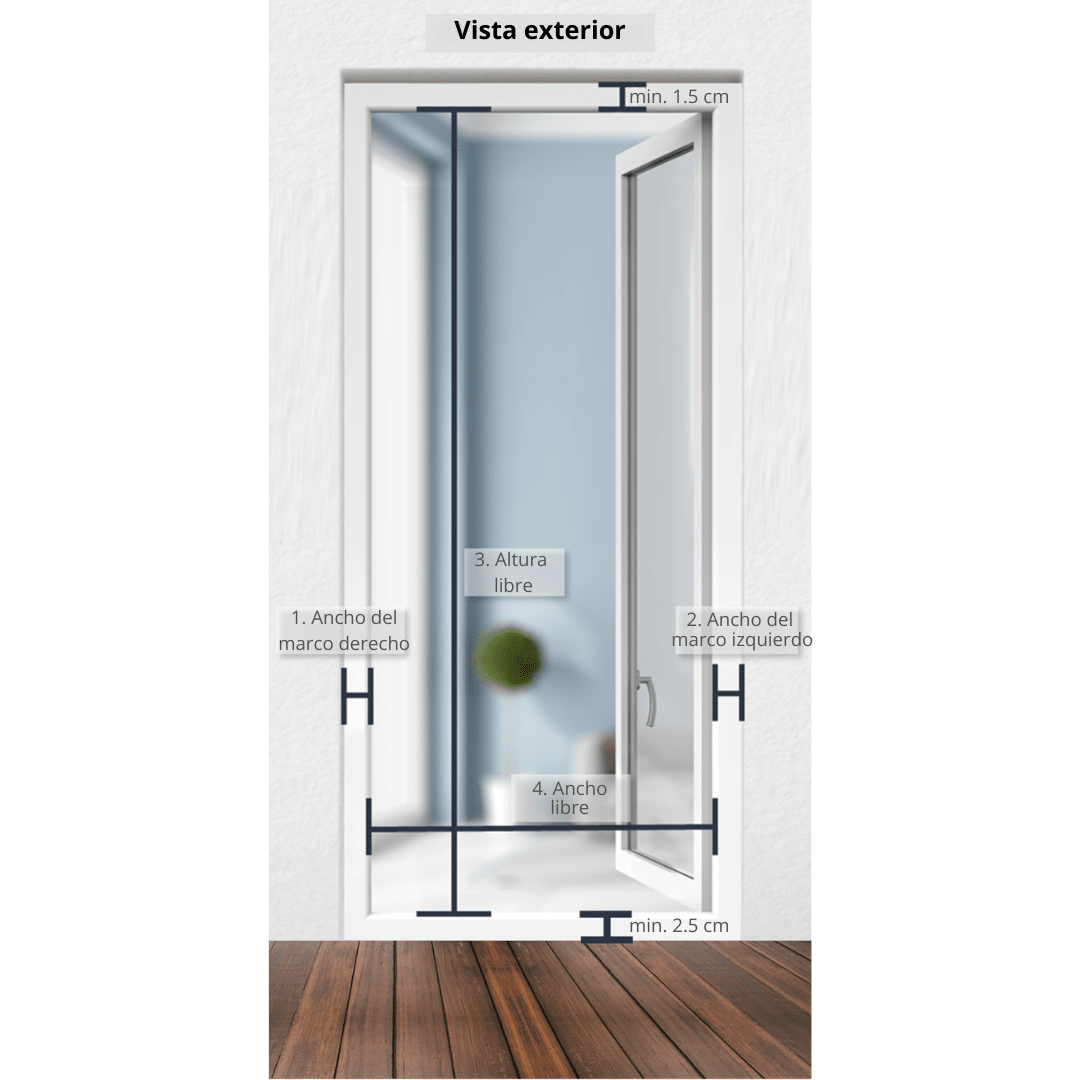 Medición de la puerta del balcón