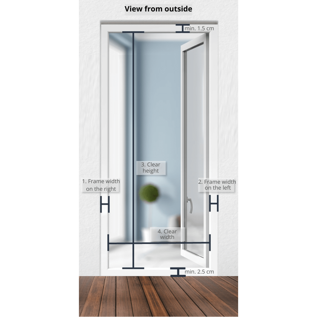 Measuring the balcony door