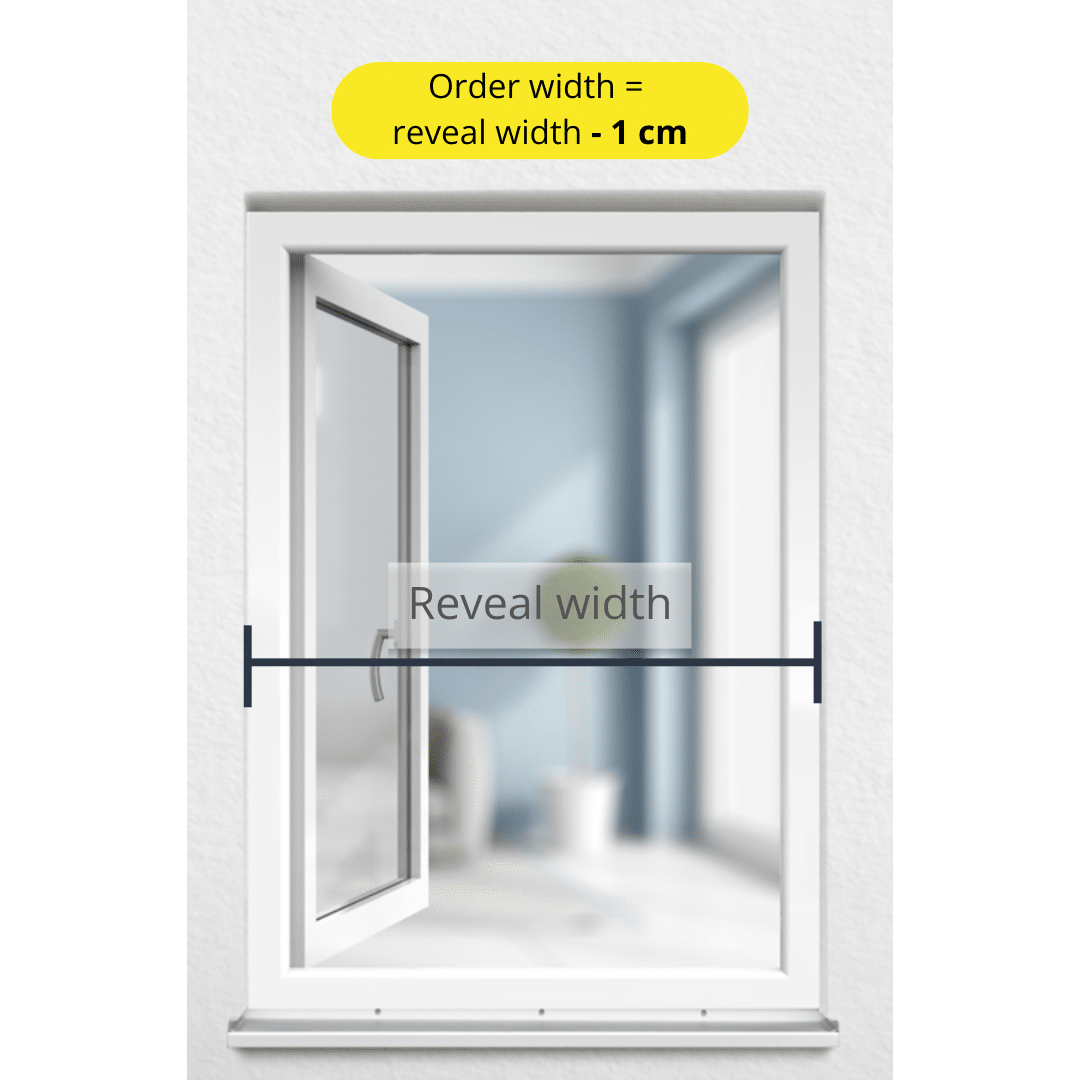 Made-to-measure external roller blind - Determining the order width for single sash