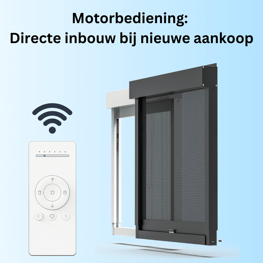 Gemotoriseerde bediening (directe installatie met nieuw rolgordijn)