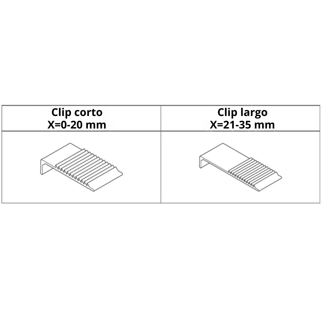 Varios tamaños de pinza para cortinas enrollables exteriores