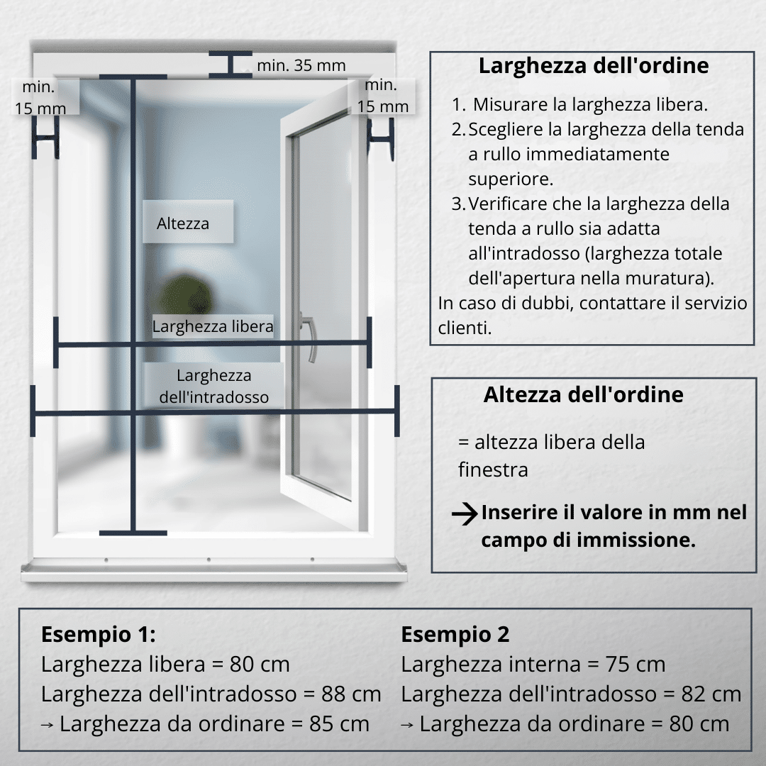 Misurare correttamente le dimensioni della zanzariera