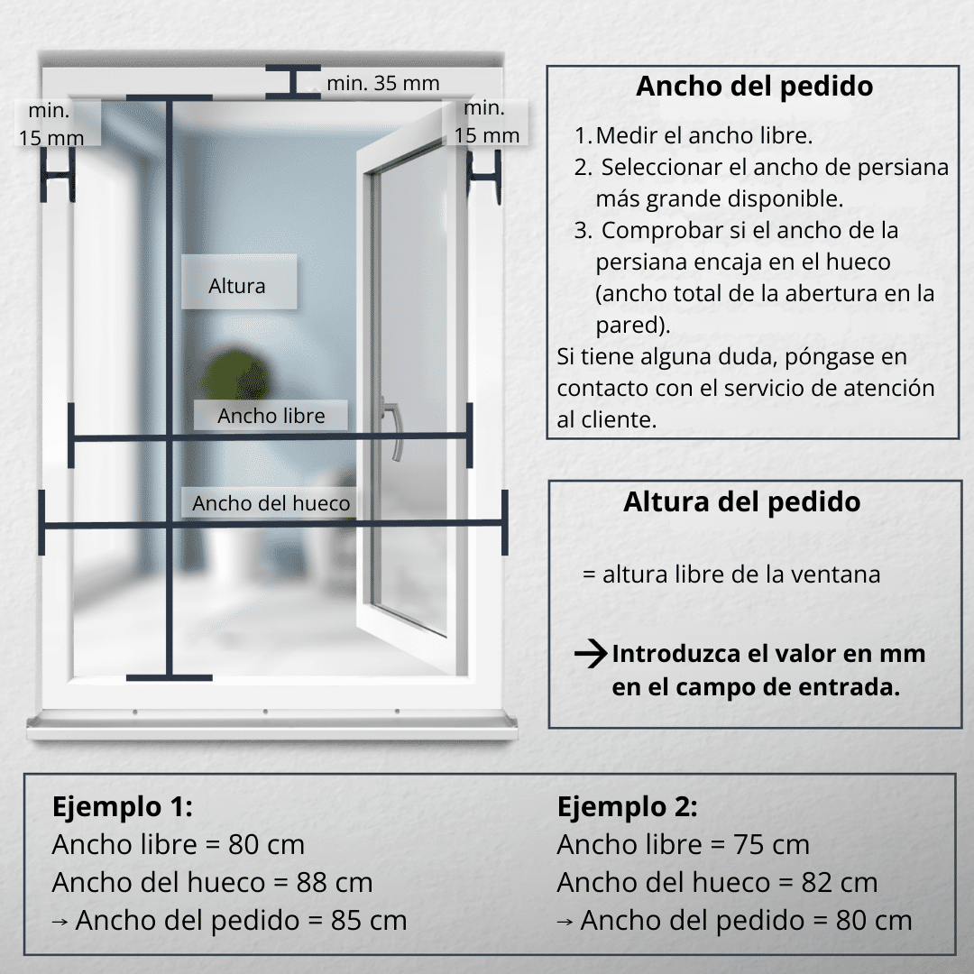 Medir correctamente las dimensiones de la mosquitera
