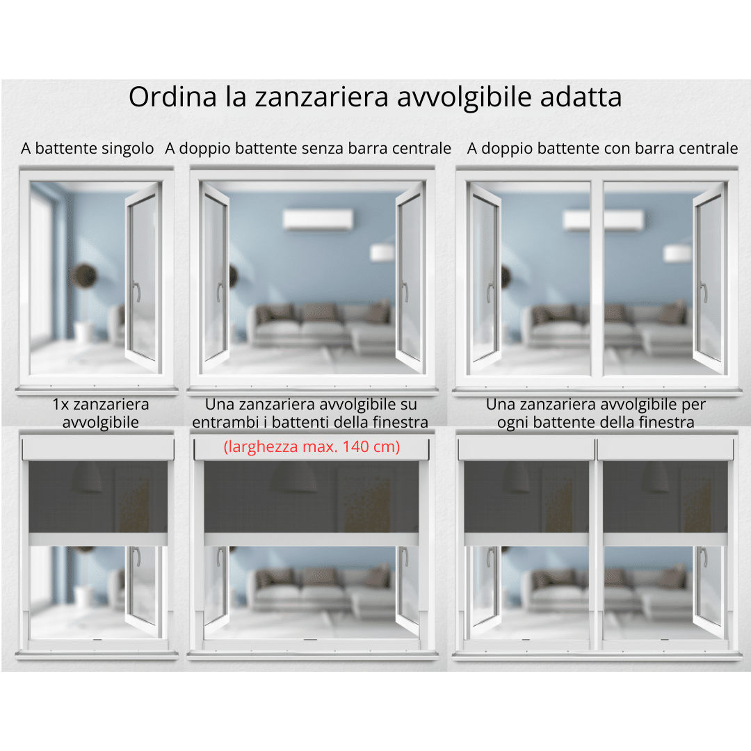 Ordinate la giusta zanzariera a rullo senza forare.