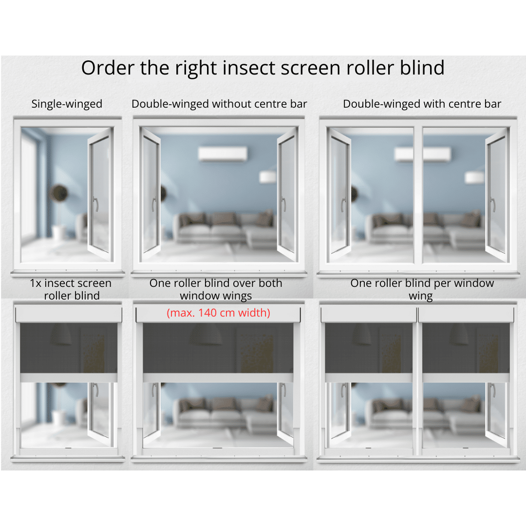 Order the right insect screen roller blind without drilling.