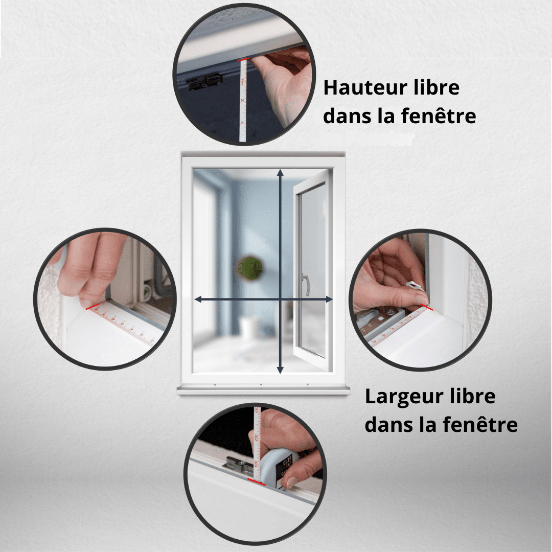 Positionner correctement le mètre ruban pour la moustiquaire enroulable sans percer.