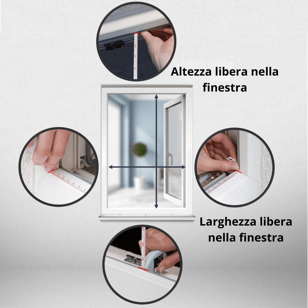 Posizionare correttamente il nastro di misurazione per la tenda a rullo con zanzariera senza forare.