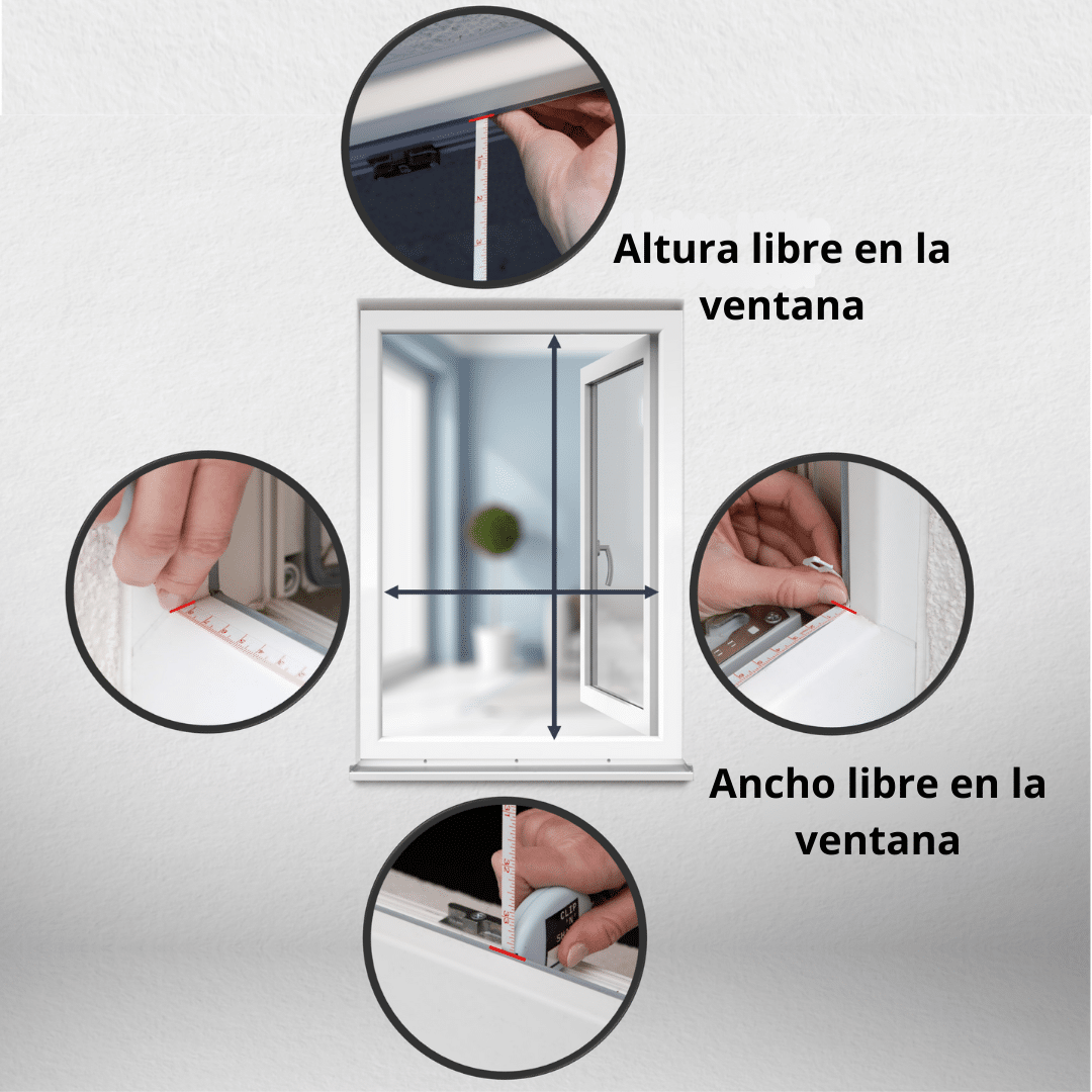 Coloque correctamente la cinta métrica para el estor enrollable de mosquitera sin taladrar.