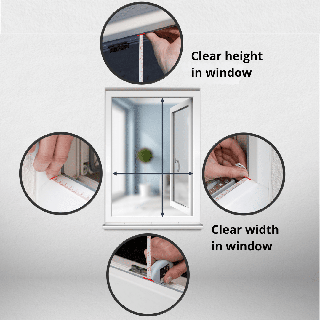 Position the measuring tape correctly for the insect screen roller blind without drilling.