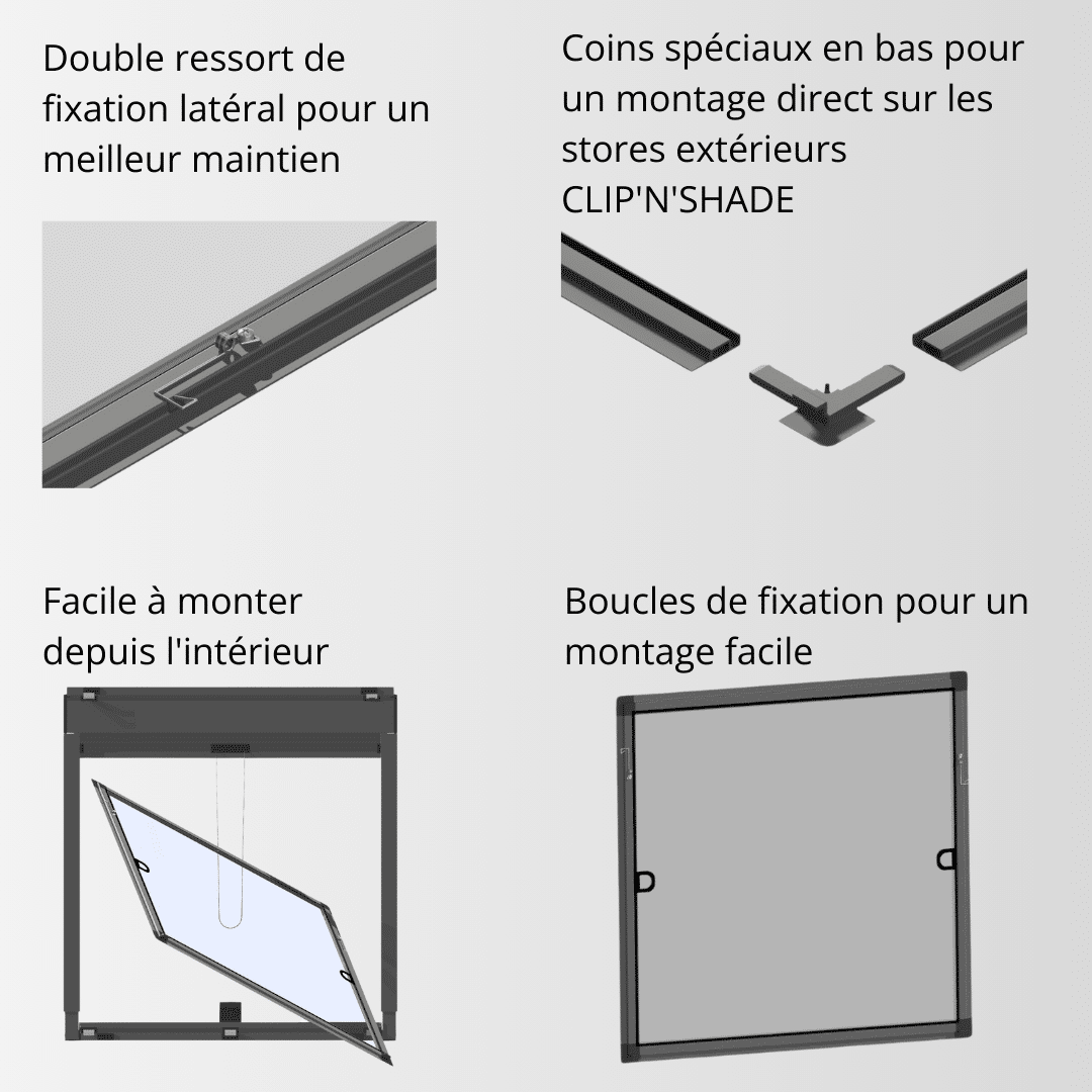 Montage cadre fixe moustiquaire, moustiquaire, protection contre les moustiques, instructions