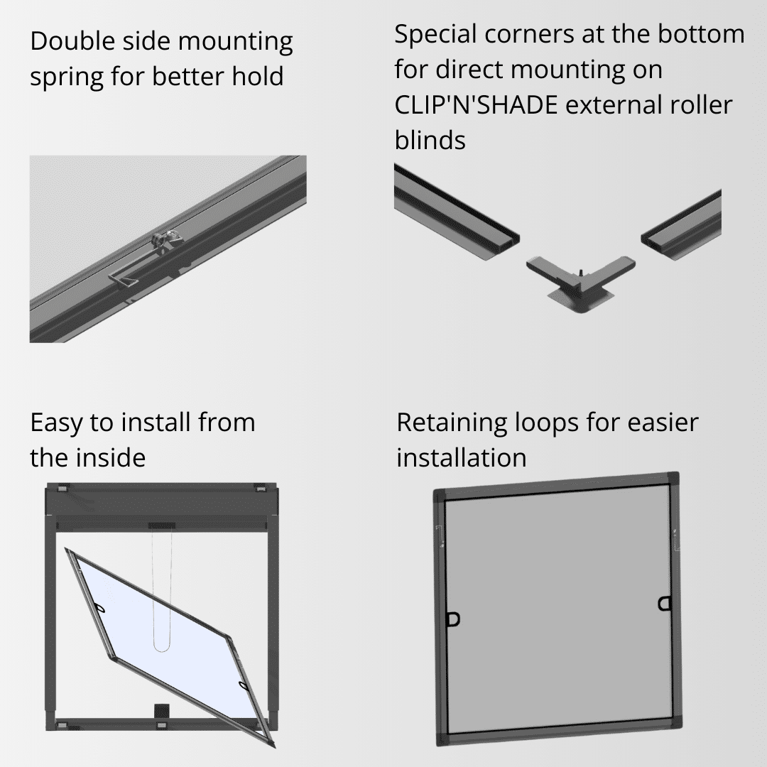 Installation of insect screen fixed frame, fly screen, mosquito screen, instructions
