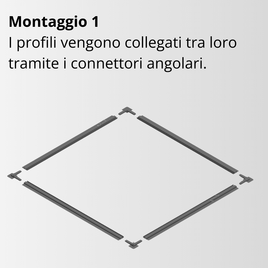 Zanzariera a cornice fissa, punto di installazione 1, zanzariera, istruzioni, installazione