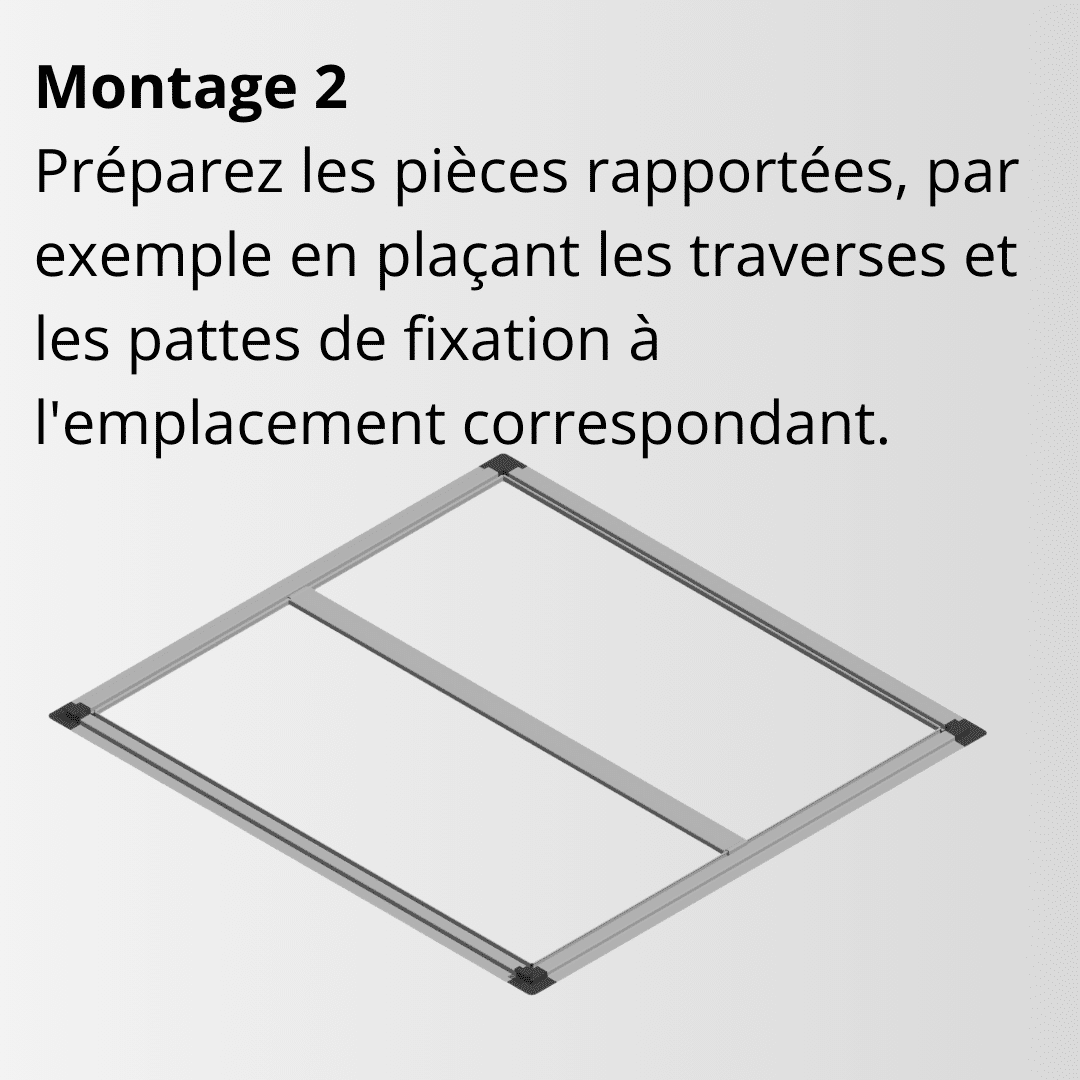 Cadre fixe à moustiquaire, point de montage 2, moustiquaire, instructions, montage