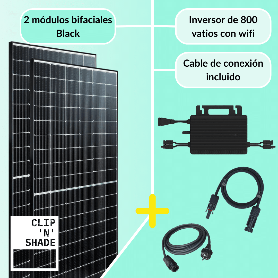 800W balcón planta de energía conjunto de Würzburg. 860Wp módulo de salida con 800W Hoymiles inversor incl. Wifi.