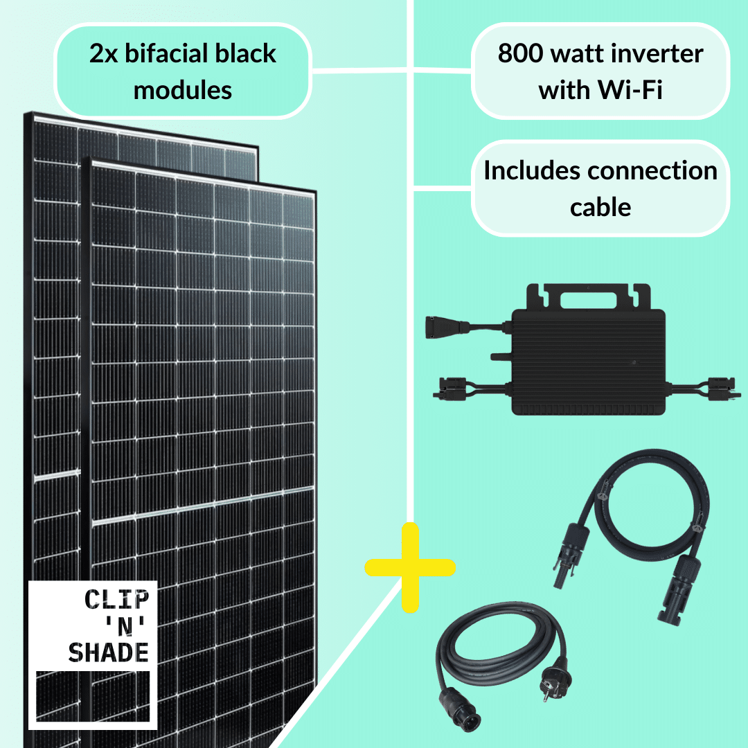 800W balcony power plant set from Würzburg. 860Wp module output with 800W Hoymiles inverter incl. Wifi.